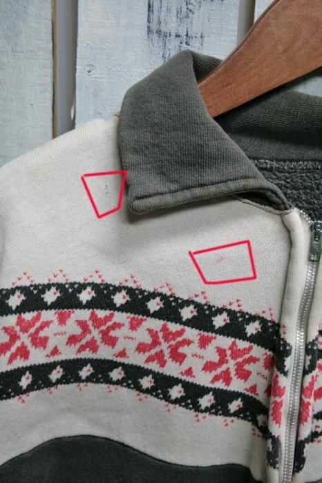 50年代 ビンテージスウェット 雪柄 ハーフジップスウェット 古着