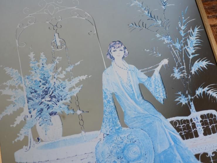 ヴィンテージ 絵柄入りミラー｜アンティーク雑貨｜CHELSEA