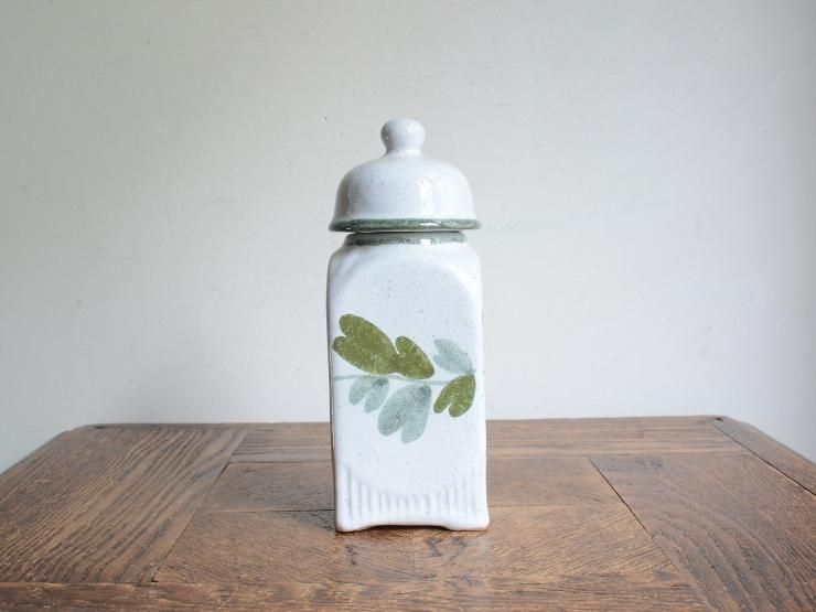 ヴィンテージ 蓋付き陶器 ポット (小物入れ) ｜アンティーク雑貨