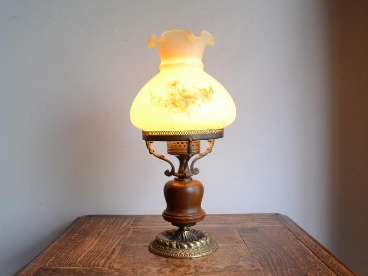 ヴィンテージ オイルランプ型 テーブルランプ（H30cm）｜アンティーク