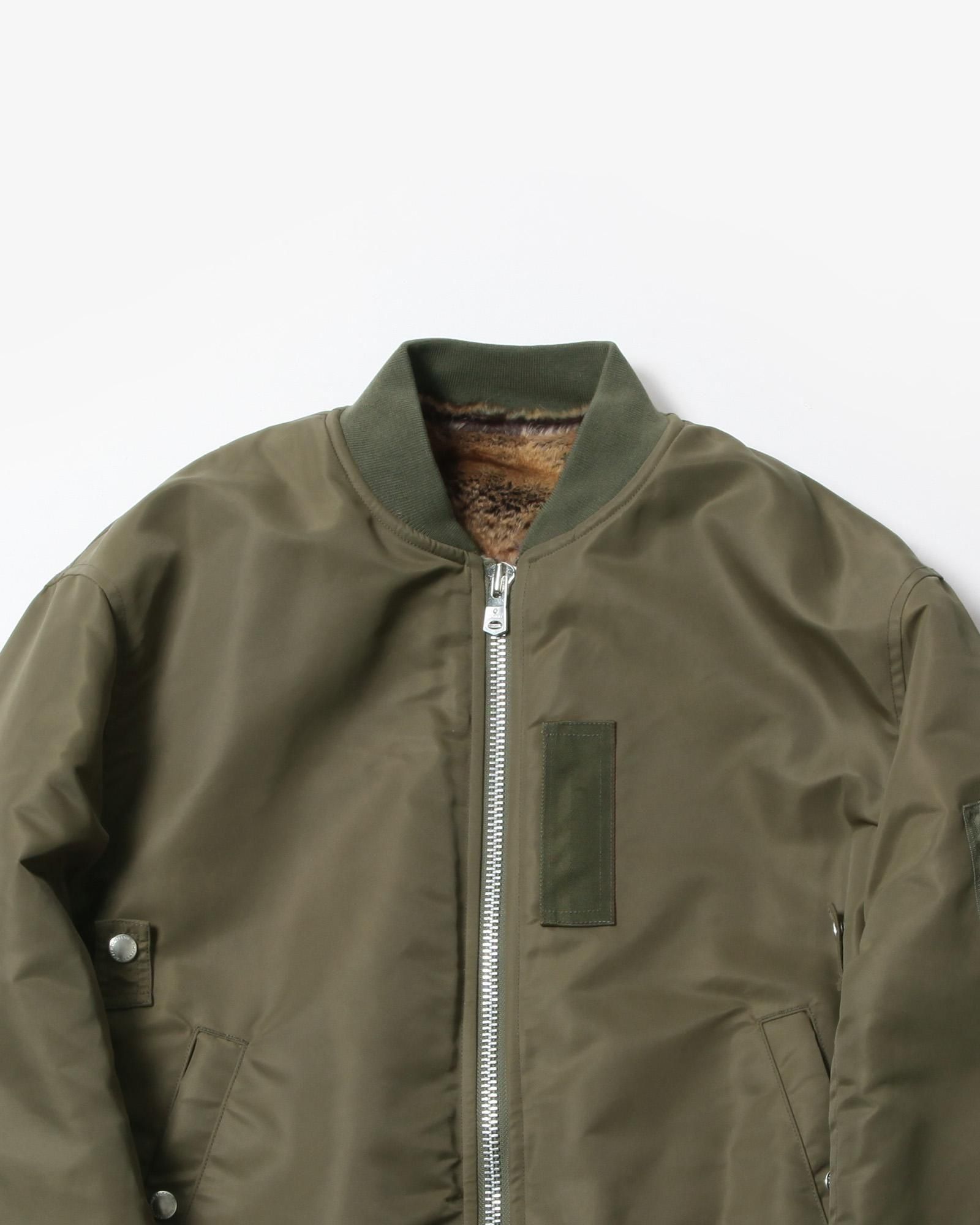 TAKAHIROMIYASHITATheSoloist. faux fur lining flight jacket. #olive