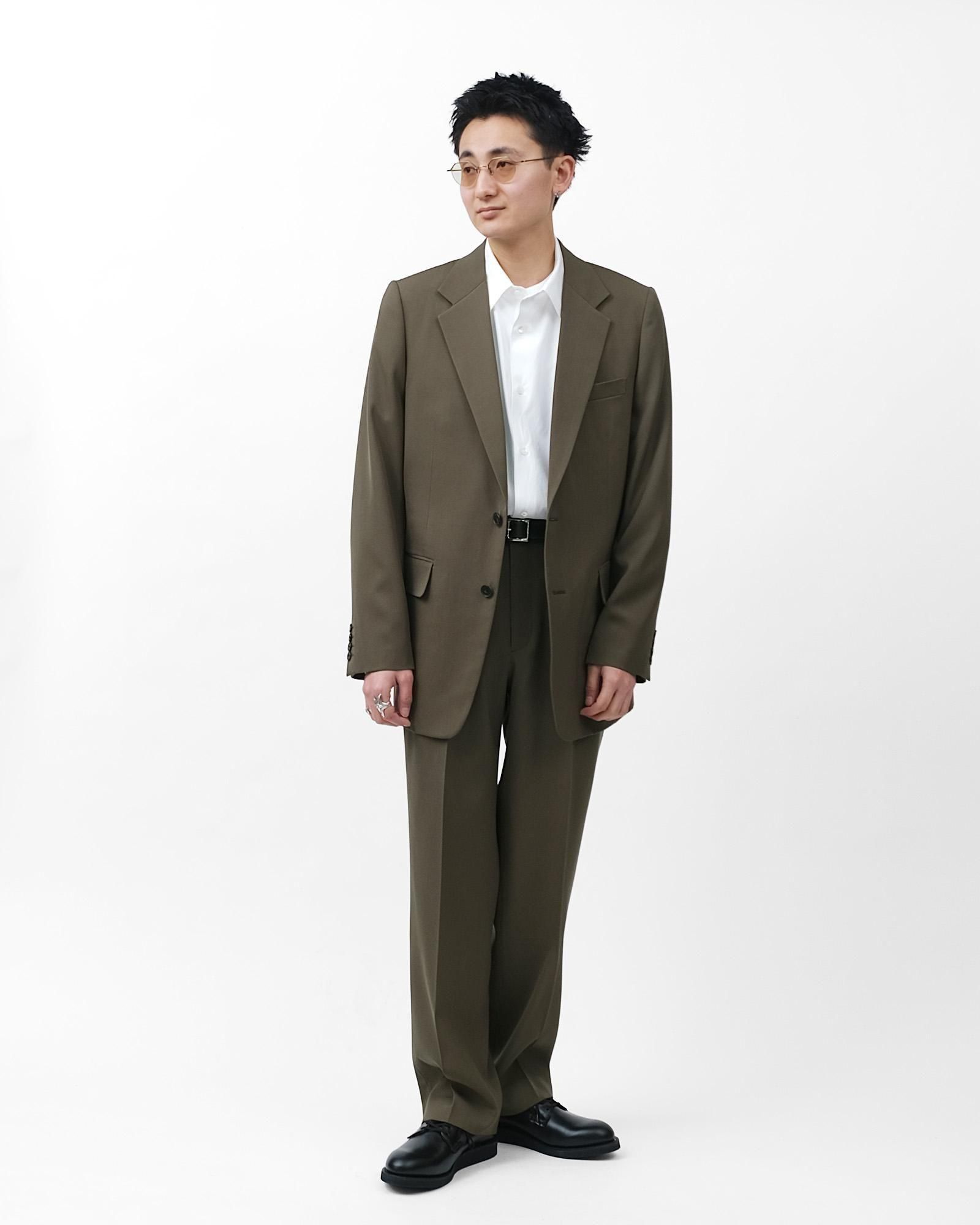 AURALEE LIGHT WOOL MAX GABARDINE JACKET #DARK OLIVE [A26SJ02MG