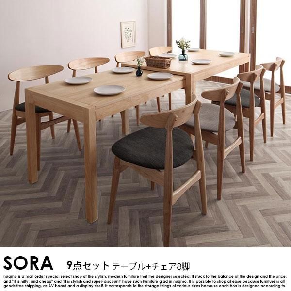 北欧デザインスライド伸長式ダイニングセット SORA【ソラ】9点セット