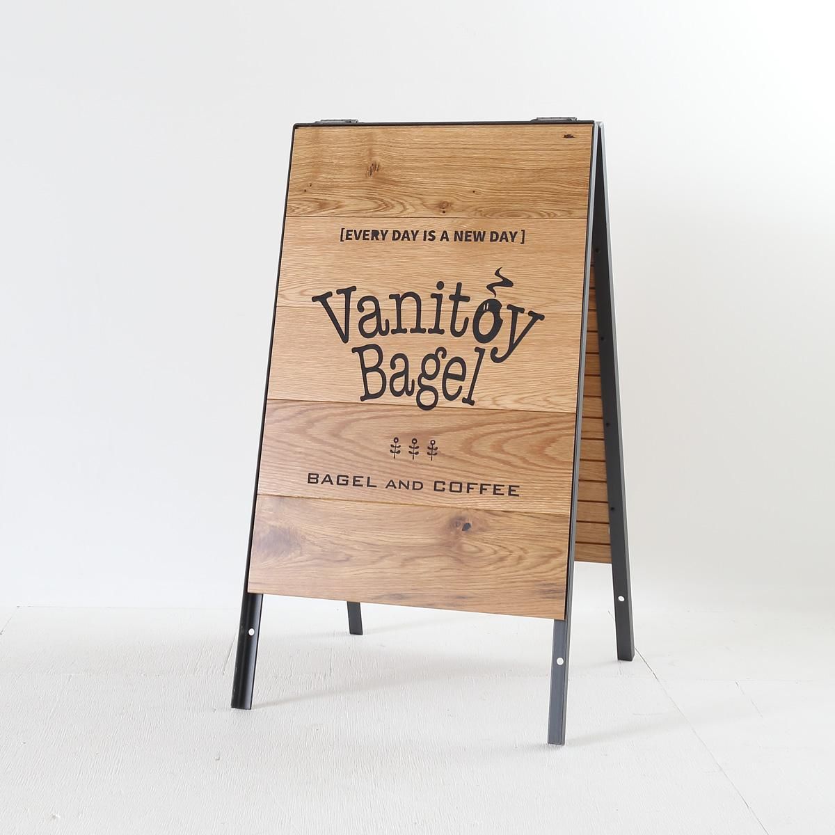 看板・サイン・A型ショップ用木製折りたたみアイアンフレーム・幅400