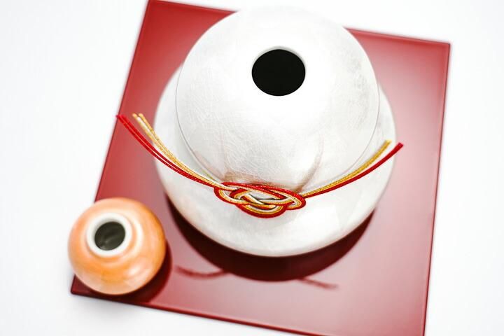 九谷釉裏銀彩鏡餅 青郊窯