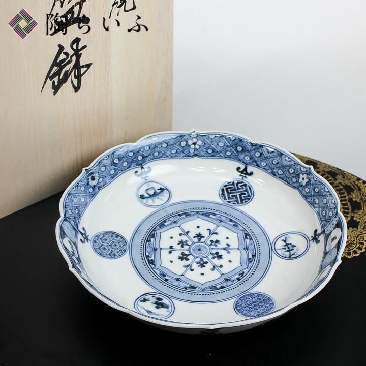 宮内庁御用窯】盛鉢 花紋祥瑞手/山本長左