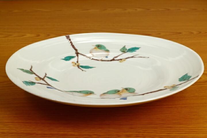 9号皿 めじろ/青郊窯