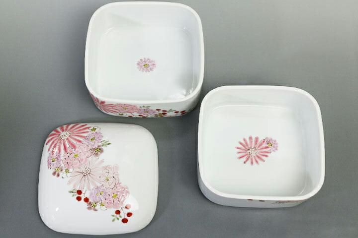 二段重 華/色絵九谷 遊