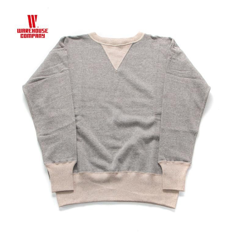 ウエアハウス WAREHOUSE Lot.466 2本針コンビ両Vスウェット 杢グレー