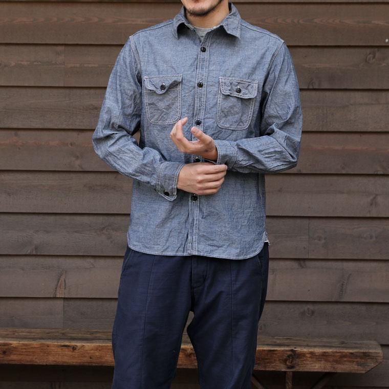 ファイブブラザー FIVE BROTHER アメリカ製 シャンブレーワークシャツ