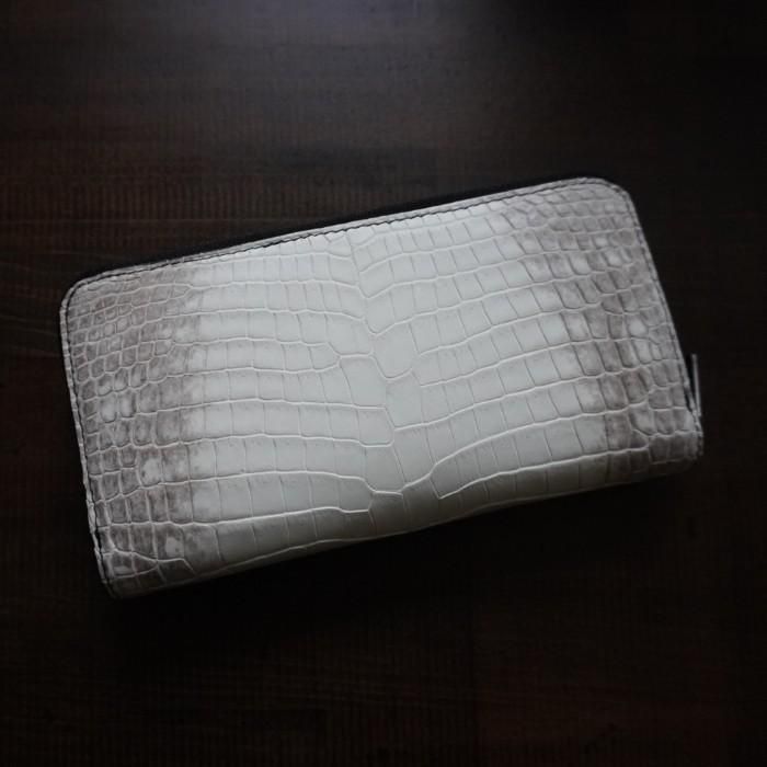 ヒマラヤ ポロサス/スモールクロコダイル ラウンドファスナー長財布