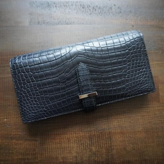 二つ折り長財布 - 馬車道今井 since1890 クロコダイル革専門オンライン