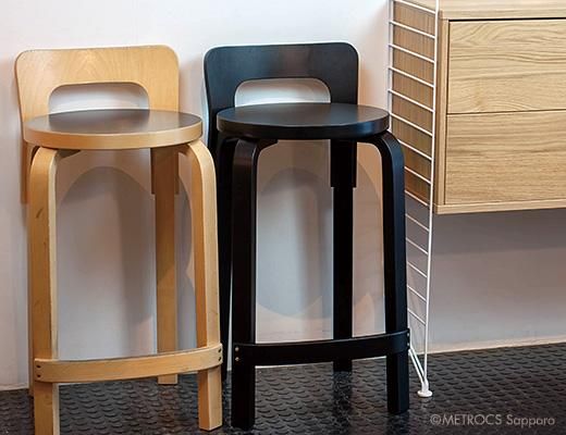 K65 ハイチェア ブラックラッカー仕上げ | アルヴァ・アアルト