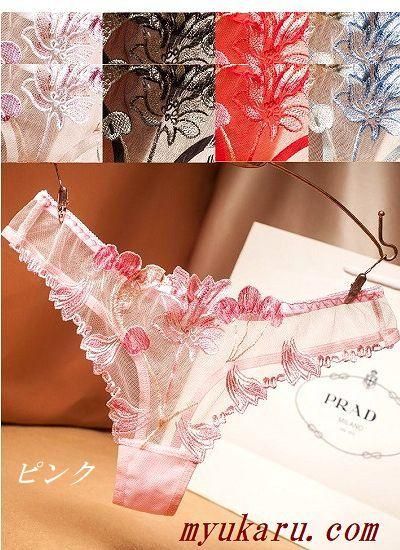 全5色！豪華刺繍のスケスケTバック【ON3026】 - 激安セクシー