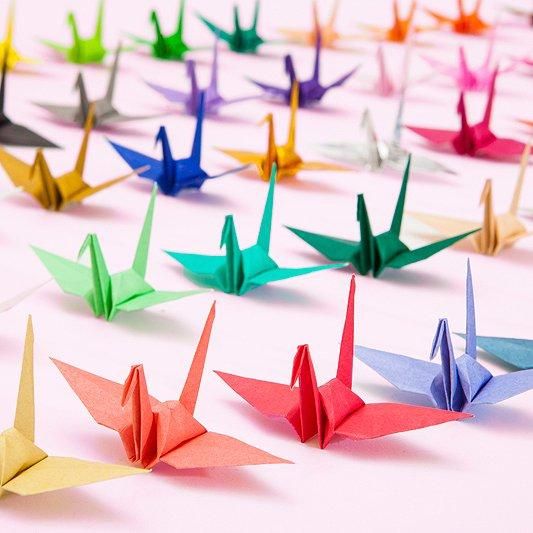 48色から色を選べる 折り鶴 50羽 7.5cm角おりがみ使用 - 千羽鶴のお店