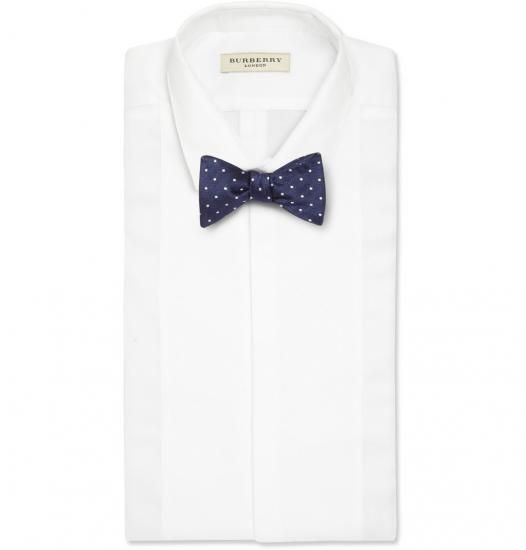 ネイビー ポルカドット シルク 蝶ネクタイ ボウタイ Turnbull&Asser