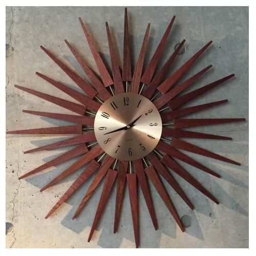 50's Design Sunburst Clock / 50's デザイン サンバーストクロック