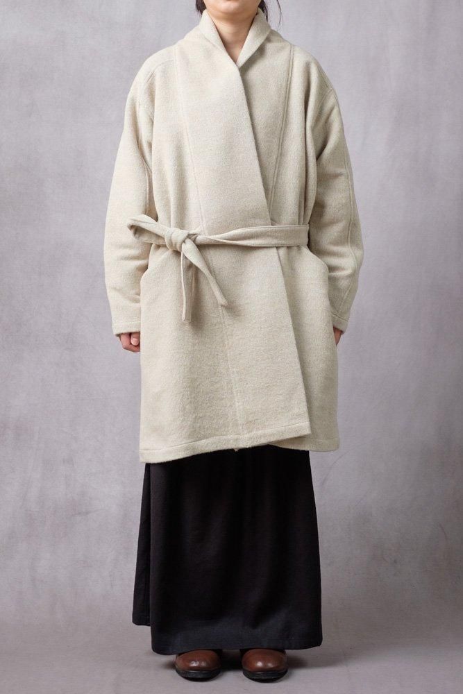 ウールシルクキャメル半纏コート 白茶 / MITTAN通販 ミッタン | TOCAKU