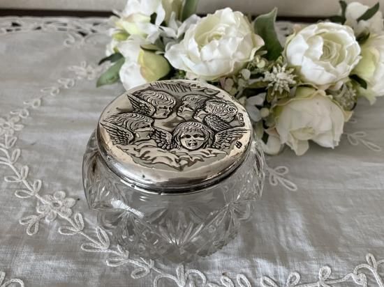 純銀 エンジェル ガラスジャー 10%OFF - アンティークと薔薇雑貨のお店
