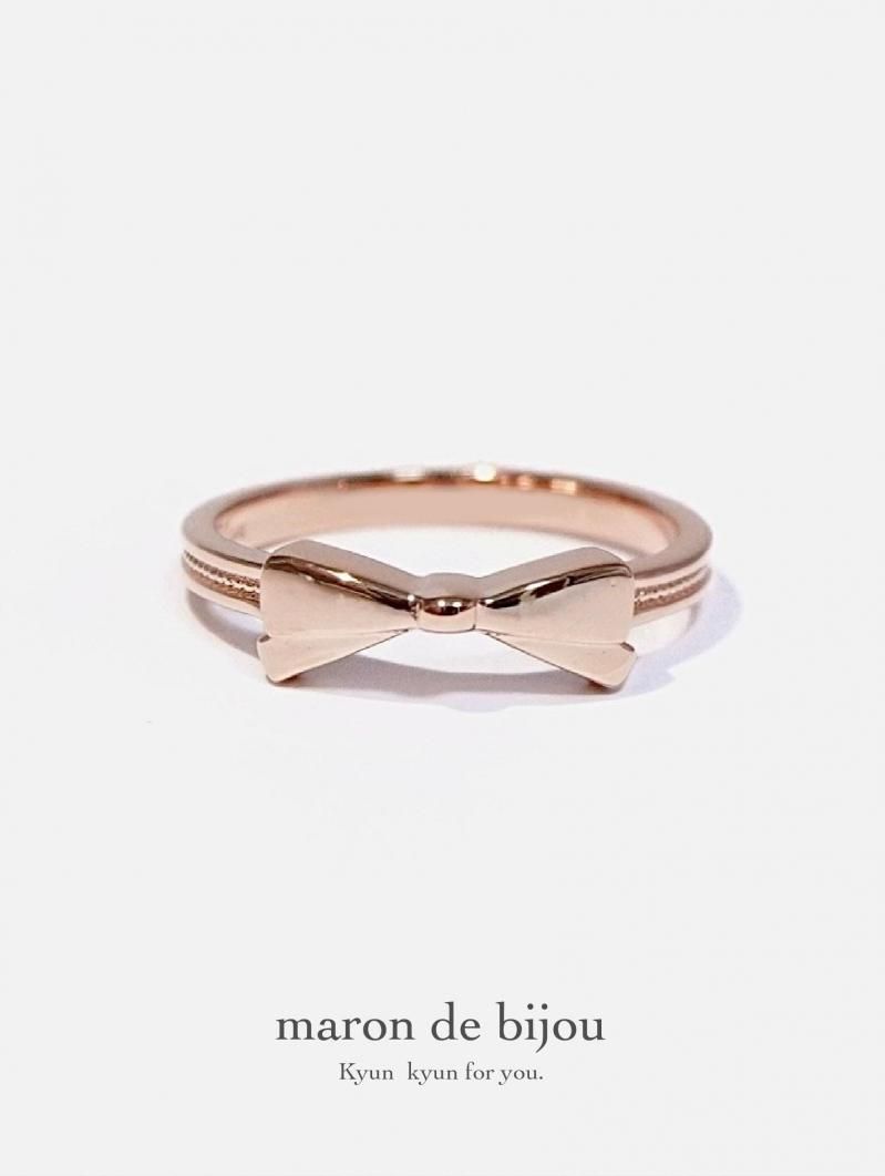 リボンリング/ピンクゴールド - maron de bijou（マロンドビジュー