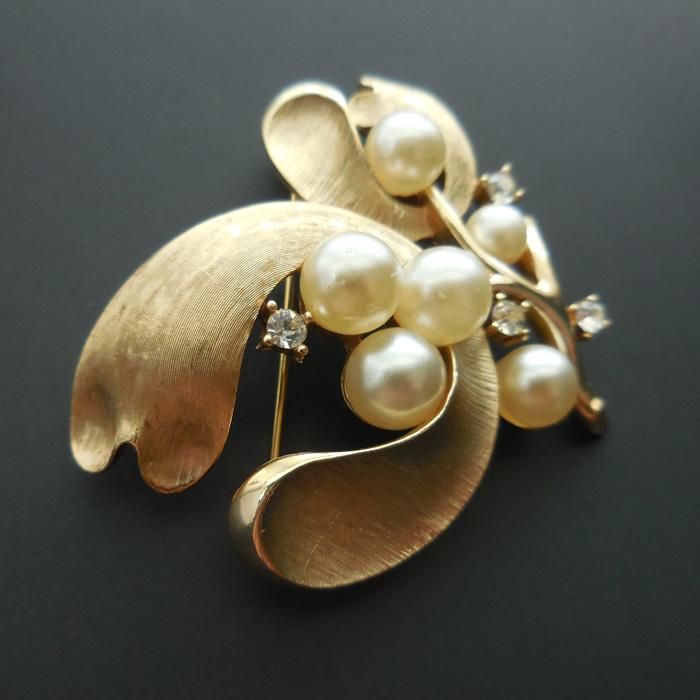 レア】TRIFARI（トリファリ）☆ゴールドとパールの宿り木 ヤドリギの