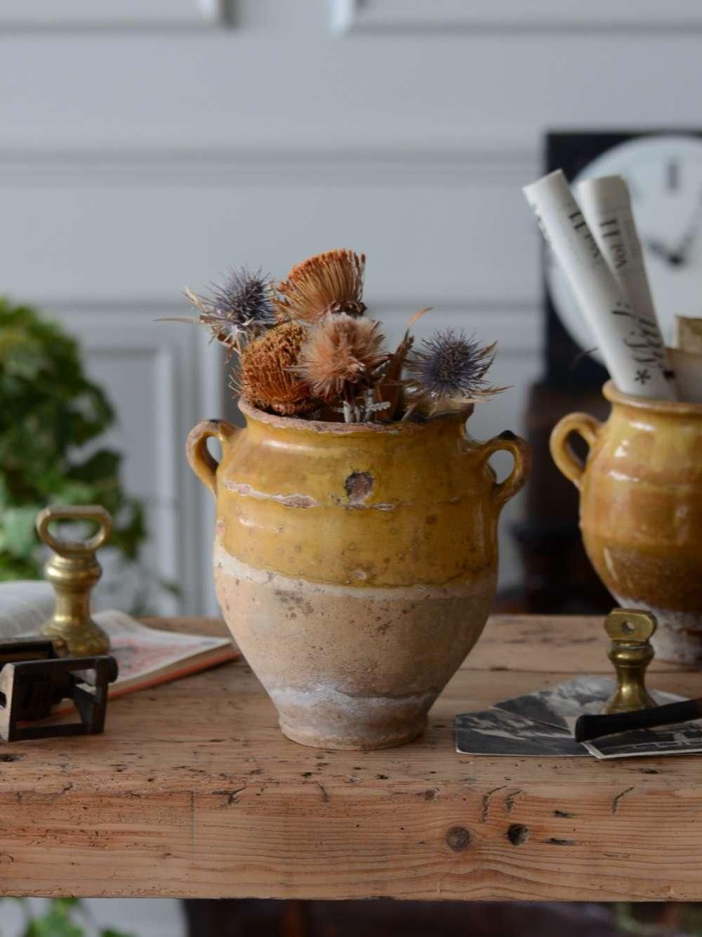 フランスアンティーク雑貨 コンフィポット.2 アンティーク陶器