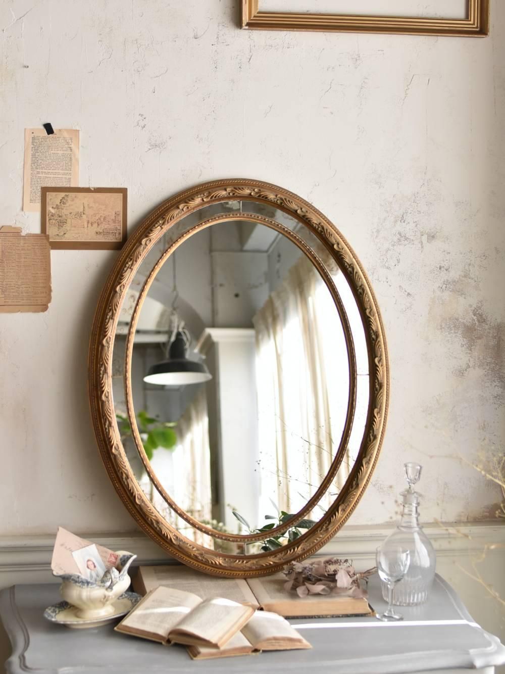 フランスアンティーク家具 オーバルミラー.3 フレンチスタイル