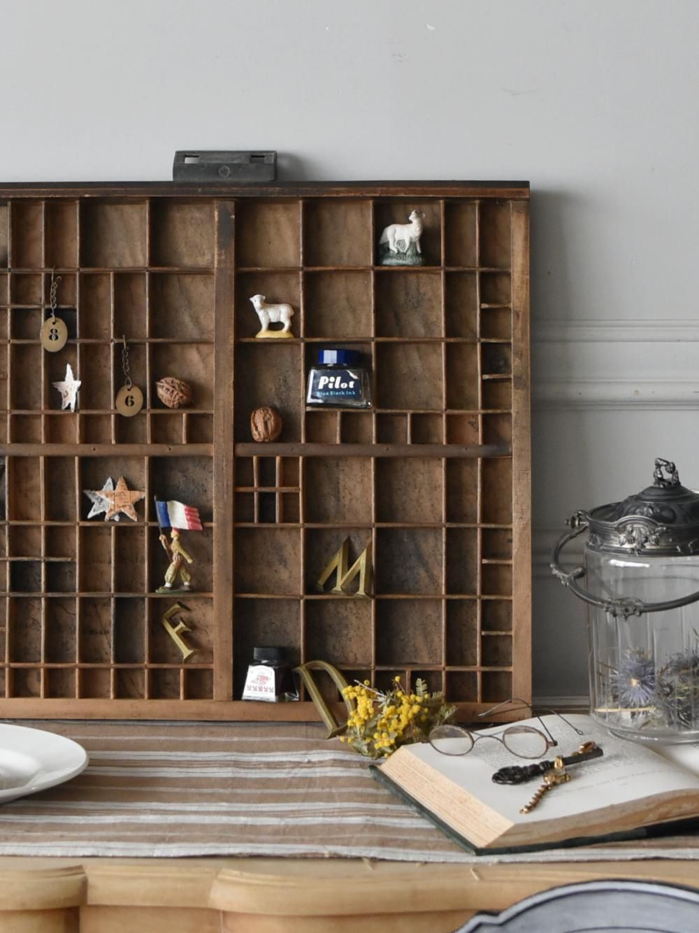 アンティークディスプレイ プリンタートレイ アンティークインテリア