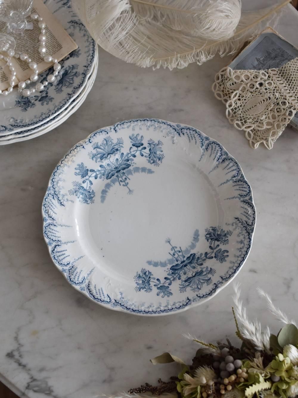 フランスアンティーク食器 ラウンドプレート7.平皿(25.5㎝) St.Amand