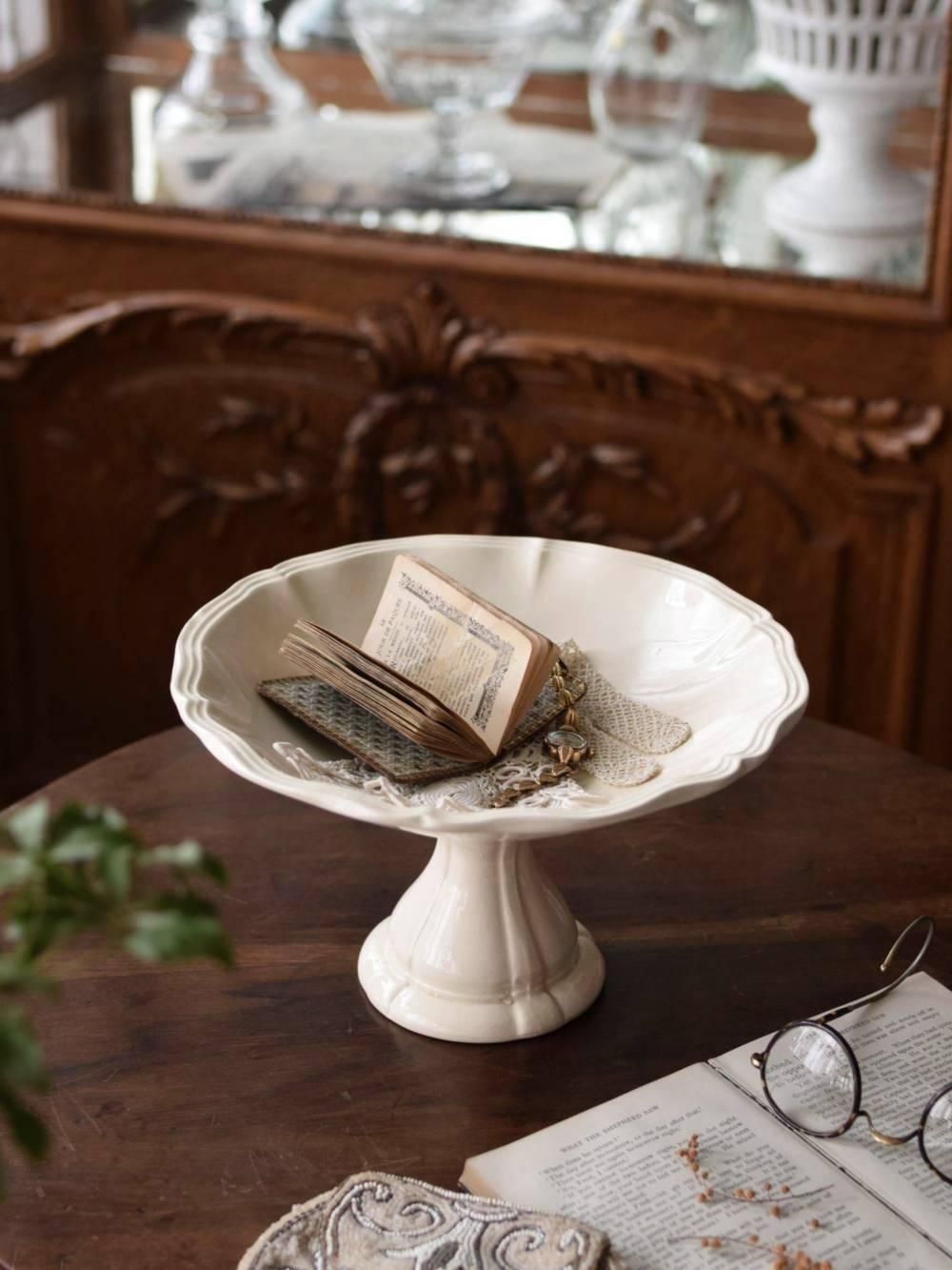 フランスアンティーク雑貨 花リムコンポート テーブルウェア