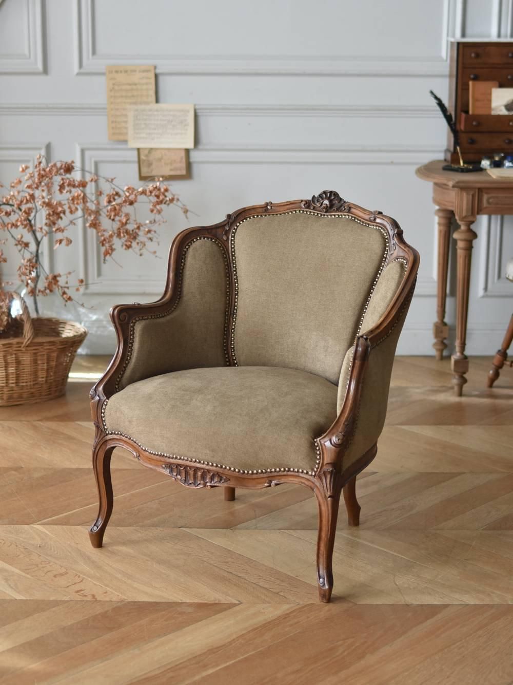 アンティークシングルソファ.10 フランス アンティーク 一人掛け椅子