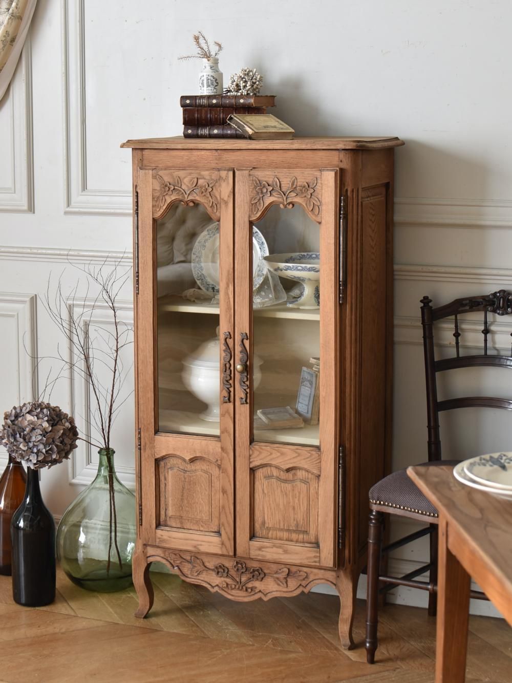 フレンチガラスキャビネット.5 フランスアンティーク家具 剥離家具