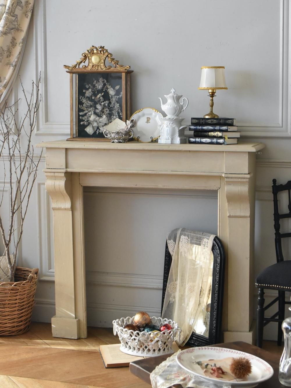 マントルピース.2 フランスアンティーク建具 暖炉 木製 ウォール