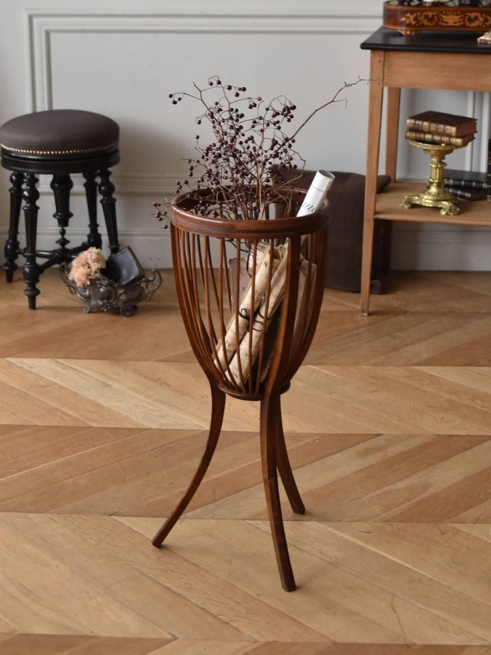 ソーイングスタンド.7 フランスアンティーク家具 毛糸入れ トラバイユーズ