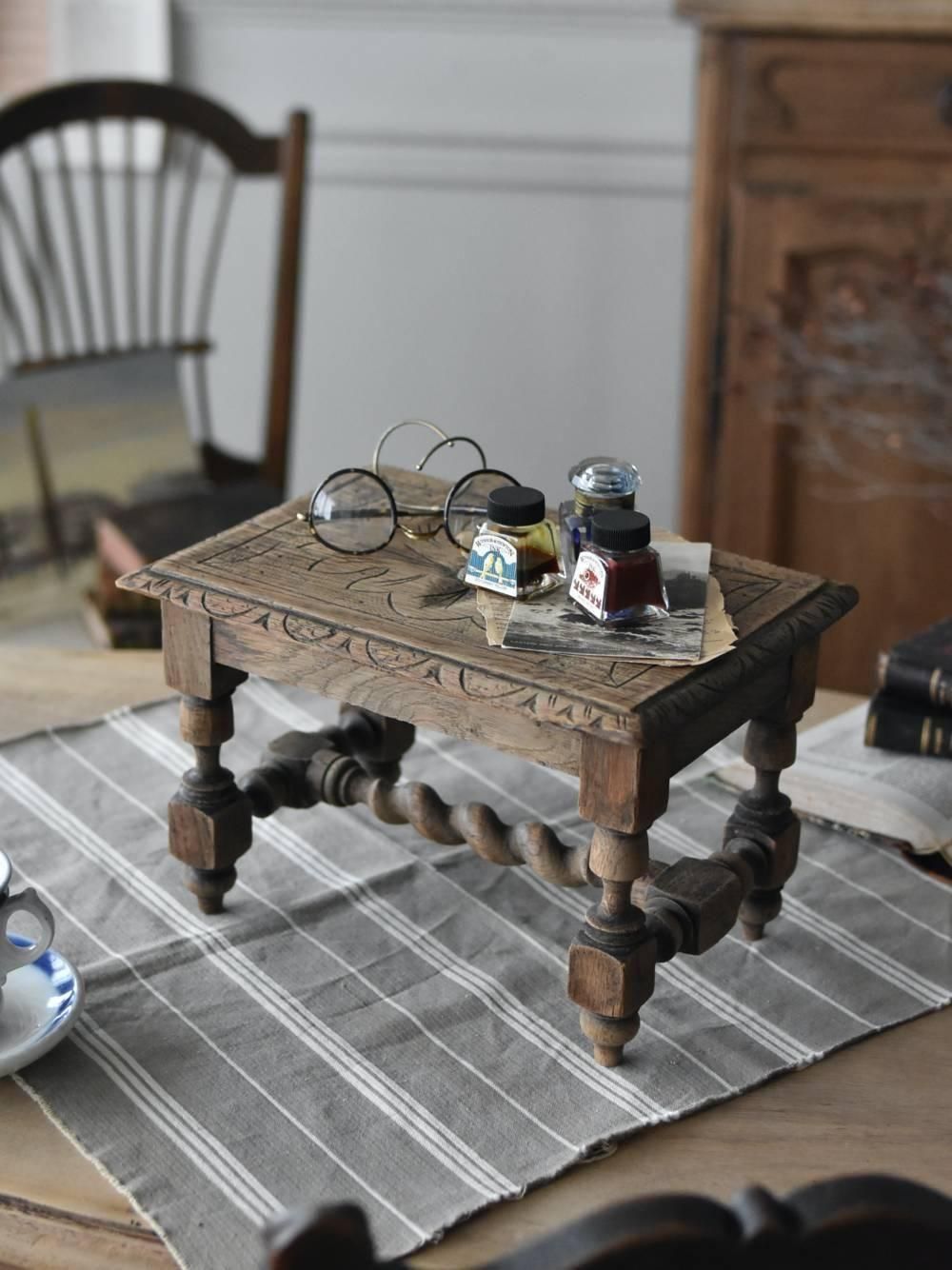 木製ディスプレイスタンド フランスアンティーク家具 台座 卓上