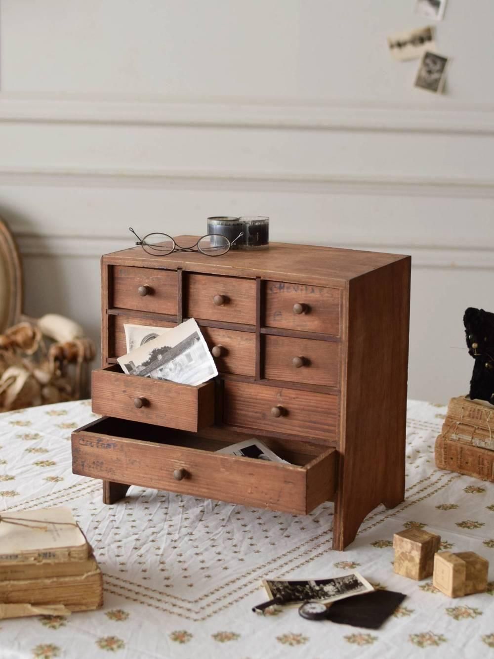 ミニドロワー フランスアンティーク家具 スモールチェスト 卓上家具