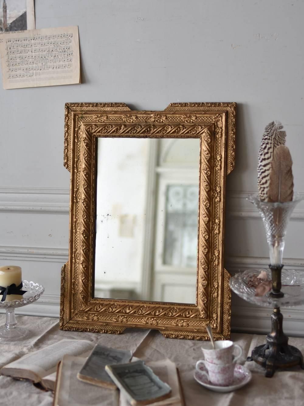 アンティークミラー フランスアンティーク雑貨 鏡 壁面ディスプレイ