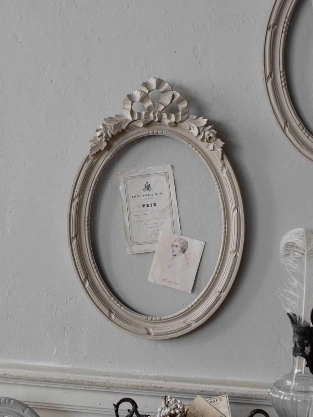 オーバルフレーム.リボン29 フランスアンティークインテリア 額縁