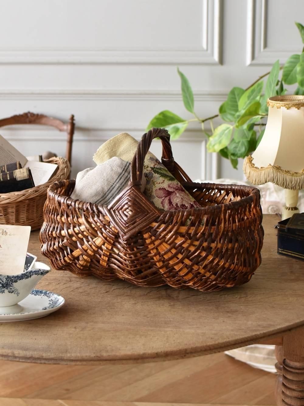 フレンチバスケット.33 フランスアンティーク雑貨 かご ラタン