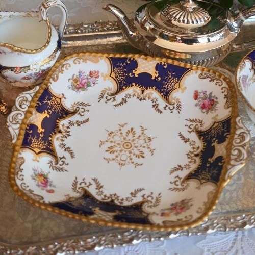 1920年代 コールポート コバルト色のバットウィング 金彩がゴージャス