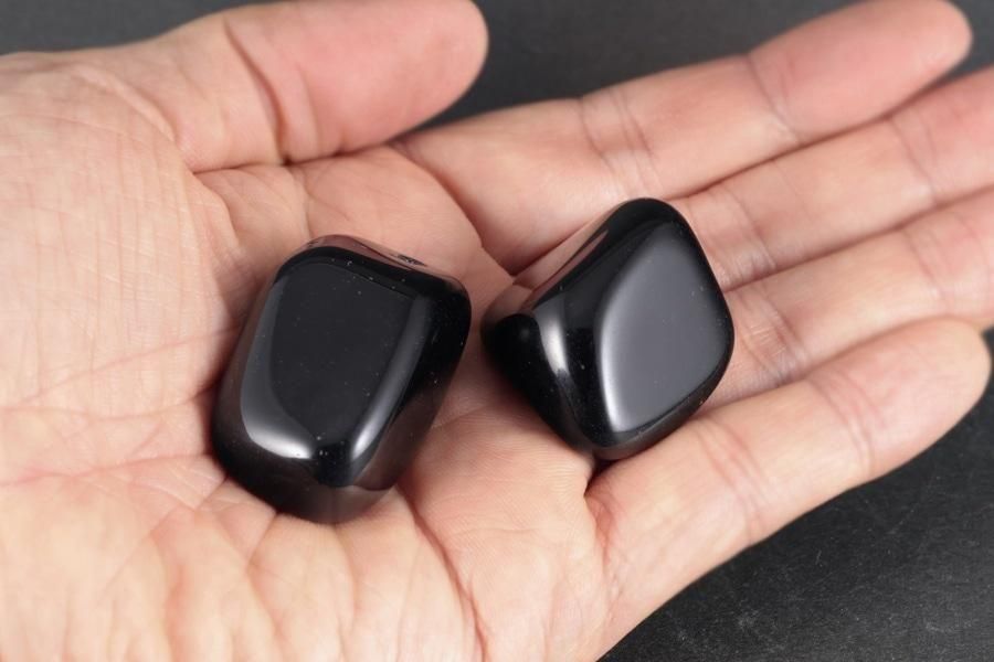 和田峠産黒曜石 原石磨き2個セット43.1g｜天然石 通販キラリ石