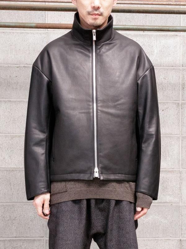 DEVOA / Soft Sheep Leather - High Neck Jacket (Black) - vektrize