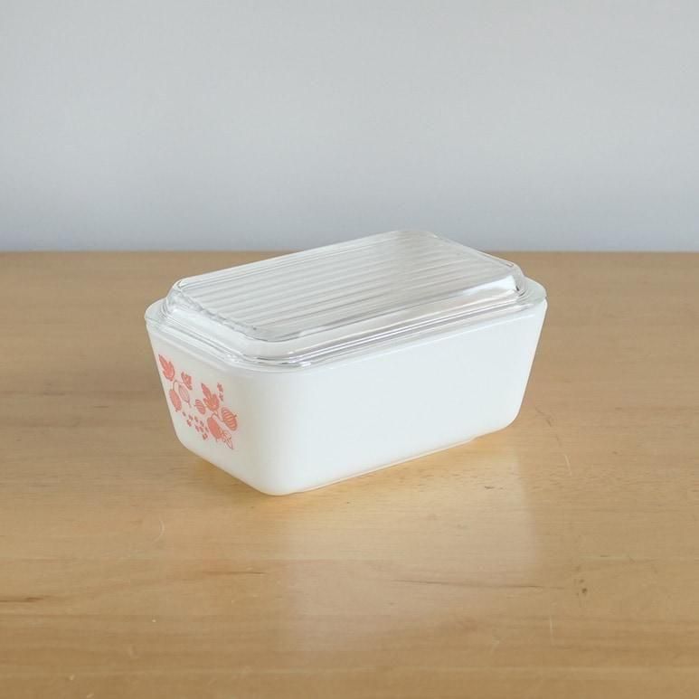 ☆4】オールドパイレックス レフ ピンク グースベリー Mサイズ 蓋付き