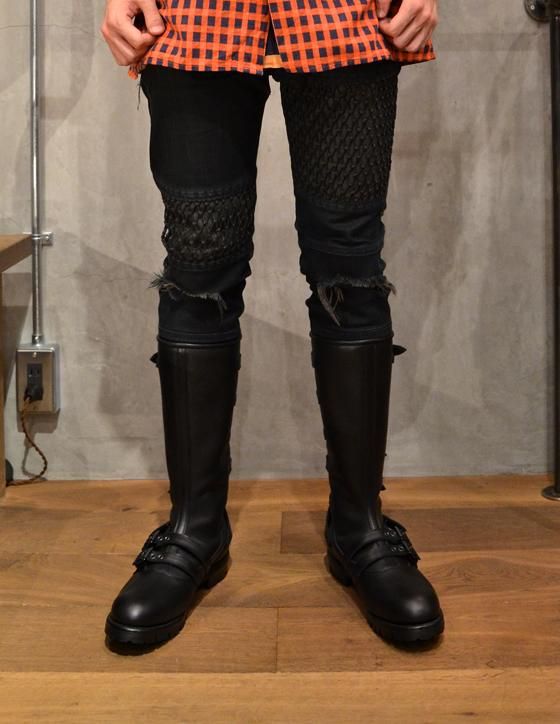 blackmeans - Six Buckle Boots - All Black - birthdeath online store