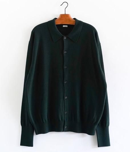 A.PRESSE Wool Knit Polo Collar Cardigan [GREEN] - Fresh Service