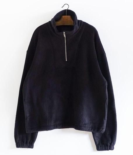 YOKE SILK FREECE HALF ZIP PULLOVER [BLACK] - Fresh Service