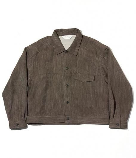 ANCELLM MELANGE WOOL WORK SHIRT BLOUSON [BROWN] - Fresh Service