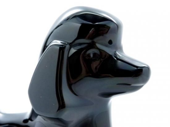 バカラ フィギュリン ○ イヌ プードル クリスタル 黒 ブラック 置物