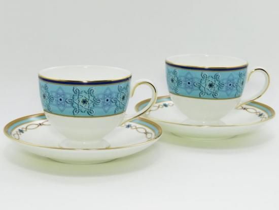 ウェッジウッド カップ＆ソーサー□ターコイズジュエル コーヒーC&S 2