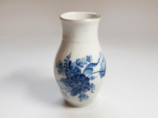 ロイヤルコペンハーゲン 花瓶□ブルーフラワー カーブ フラワーベース